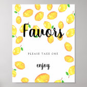 Favors Sign Citroen Bruidsdouche Hoofdpersoon Poster (Voorkant)