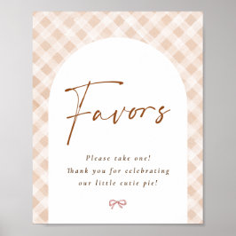 Favors Sign Cutie Pie Thanksgiving Baby Shower Poster