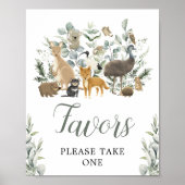 Favors Sign Eucalyptus Australian Animals Party Poster (Voorkant)