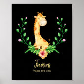Favors Sign Giraffe Baby shower Poster (Voorkant)