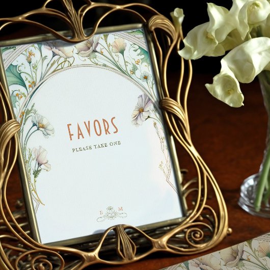 Favors Sign Guests Daisy Art Nouveau door Mucha Poster