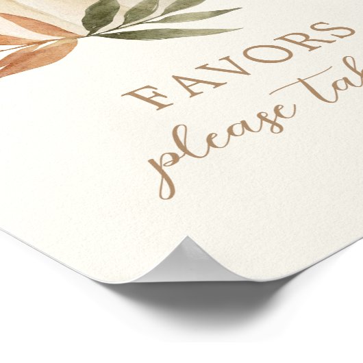 Favors Sign Little Pumpkin Baby shower Poster (Hoek)