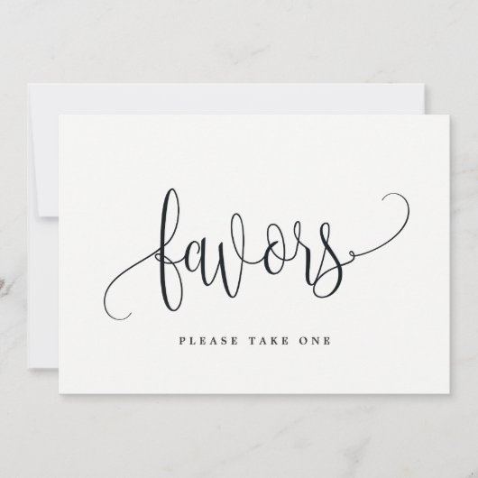 Favors Sign — Lovely Calligraphy Kaart (Voorkant)