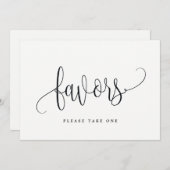Favors Sign — Lovely Calligraphy Kaart (Voorkant / Achterkant)