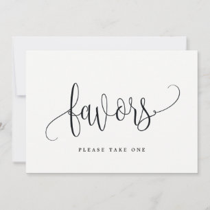 Favors Sign — Lovely Calligraphy Kaart