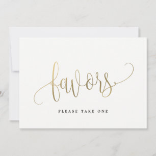 Favors Sign — Lovely Calligraphy Kaart