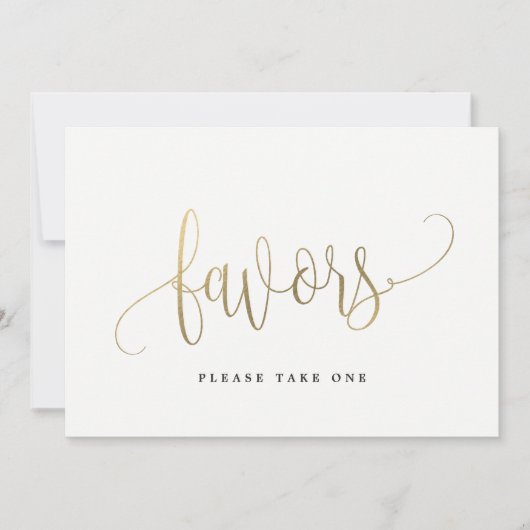 Favors Sign — Lovely Calligraphy Kaart (Voorkant)