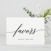 Favors Sign - Modern Script Kaart (Staand voorkant)