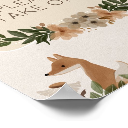 Favors Sign Modern Woodland Baby shower Poster (Hoek)