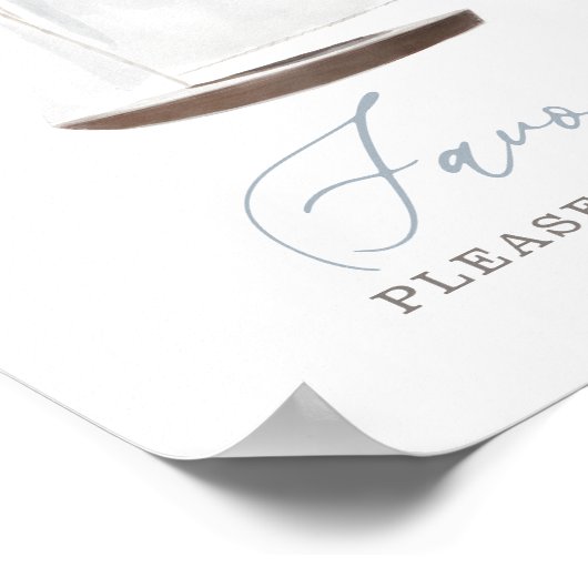 Favors Sign Nautical Sailboat Baby shower Poster (Hoek)