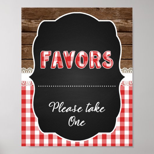 Favors Sign - Red Baby Q Poster (Voorkant)