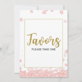 Favors Sign | Roze en goudVrijgezellenfeest Kaart (Voorkant)