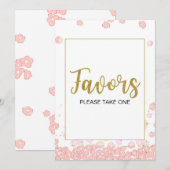 Favors Sign | Roze en goudVrijgezellenfeest Kaart (Voorkant / Achterkant)