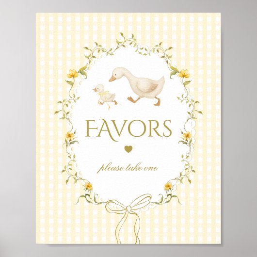 Favors Silly Goose gender neutral gingham Poster (Voorkant)