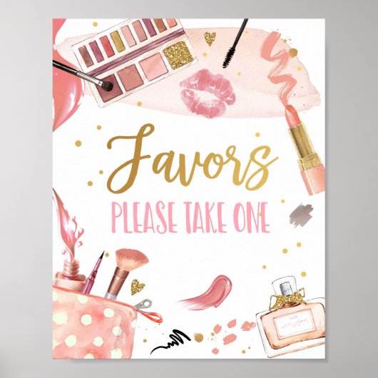 Favors Spa Party Makeup Glamor Girl Birthday Post Poster (Voorkant)
