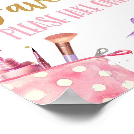 Favors Spa Party Makeup Glamor Girl Birthday Poster (Hoek)