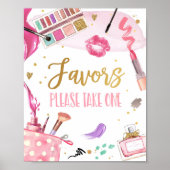 Favors Spa Party Makeup Glamor Girl Birthday Poster (Voorkant)