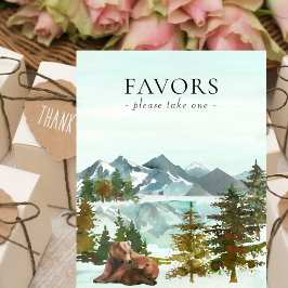 Favors Table Adventure Rustic Bears Baby Shower Poster
