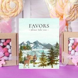 Favors Table Adventure Rustic Deer Baby shower Poster