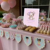 Favors Table Cute Girl Paars Beer Baby shower Poster