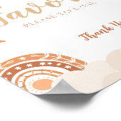 Favors-teken Boho Rainbows Baby shower-teken Poster (Hoek)