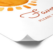 Favors Waterverf Boho Sunshine Baby shower Poster (Hoek)