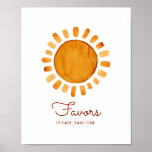 Favors Waterverf Boho Sunshine Baby shower Poster