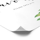 Favors Waterverf groene bladeren trouwbord Poster (Hoek)