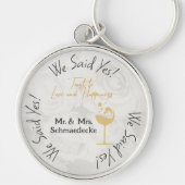 Favors Wedding Classy Chic Sleutelhanger White Gol (Voorkant)