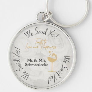 Favors Wedding Classy Chic Sleutelhanger White Gol
