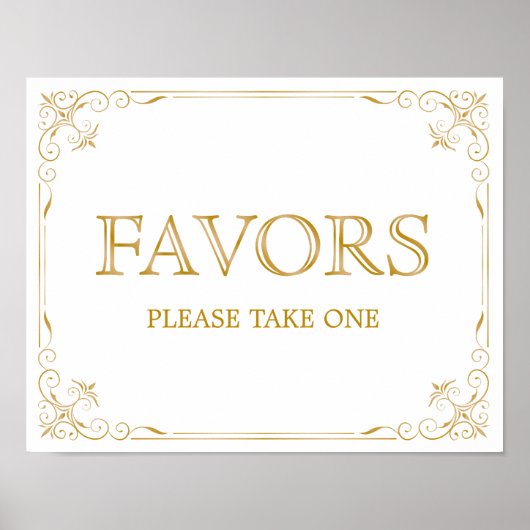 Favors Wedding Sign | Moderne kalligrafie Poster (Voorkant)