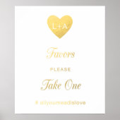 Favors Wedding-teken, faux Gold-hart Poster (Voorkant)