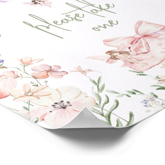 Favors Whimsical Fairy First Birthday Wildflower Poster (Hoek)