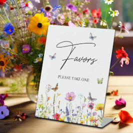 Favors Wildflowers Vlinders Vrijgezellenfeest Reclamebord Met Voetstuk