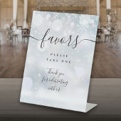 Favors Winter Black Script Table Reclamebord Met Voetstuk