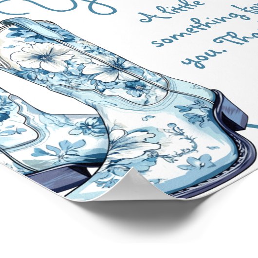 Favors ya'll Chinoiserie Boots Vrijgezellenfeest t Poster (Hoek)