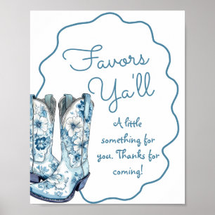 Favors ya'll Chinoiserie Boots Vrijgezellenfeest t Poster