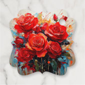 Favour Tag - De Rode Rozen Kunstwerk Bedankjes Labels (Achterkant)