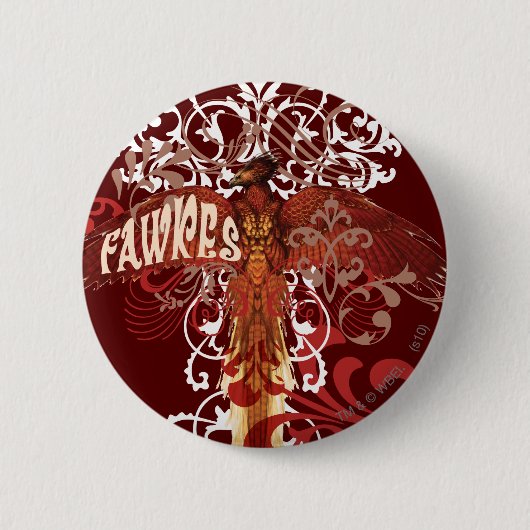 Fawkes Spreidt Vleugels Ronde Button 5,7 Cm (Voorkant)