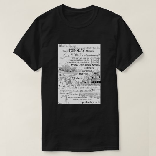 Fawlty Towers - Basil tegen Mrs Richards. Torquay T-shirt (Design voorkant)