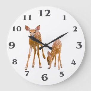 Fawn afbeelding for Round-Large-Wall-Clock Grote Klok