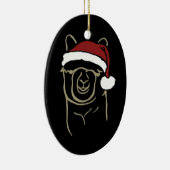 Fawn Alpaca met Santa Hat Keramisch Ornament (Rechts)