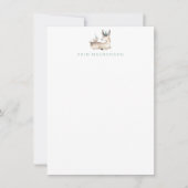Fawn and Bird Stationery - Baby Hertenbriefkaarten Notitiekaartje (Voorkant)