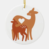 Fawn and Doe Keramisch Ornament (Voorkant)