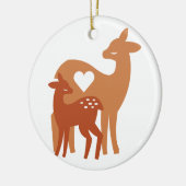 Fawn and Doe Keramisch Ornament (Links)