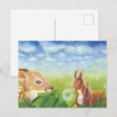 Fawn and Squirrel Briefkaart (Voorkant / Achterkant)