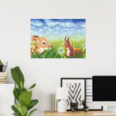 Fawn and Squirrel Poster (Thuiskantoor)