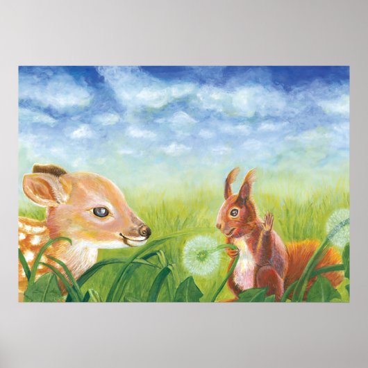 Fawn and Squirrel Poster (Voorkant)