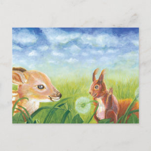 Fawn and Squirrel Uitnodiging Briefkaart