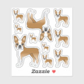 Fawn and White Boston Terrier Dog Illustraties Sticker (Vel)